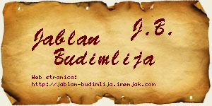 Jablan Budimlija vizit kartica